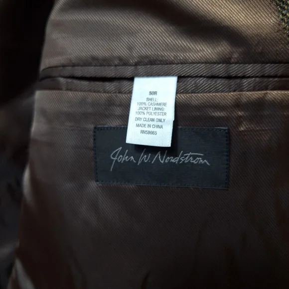 John W Nordstrom x Lanificio di pray 100% cashmere sports coat 50R plaid